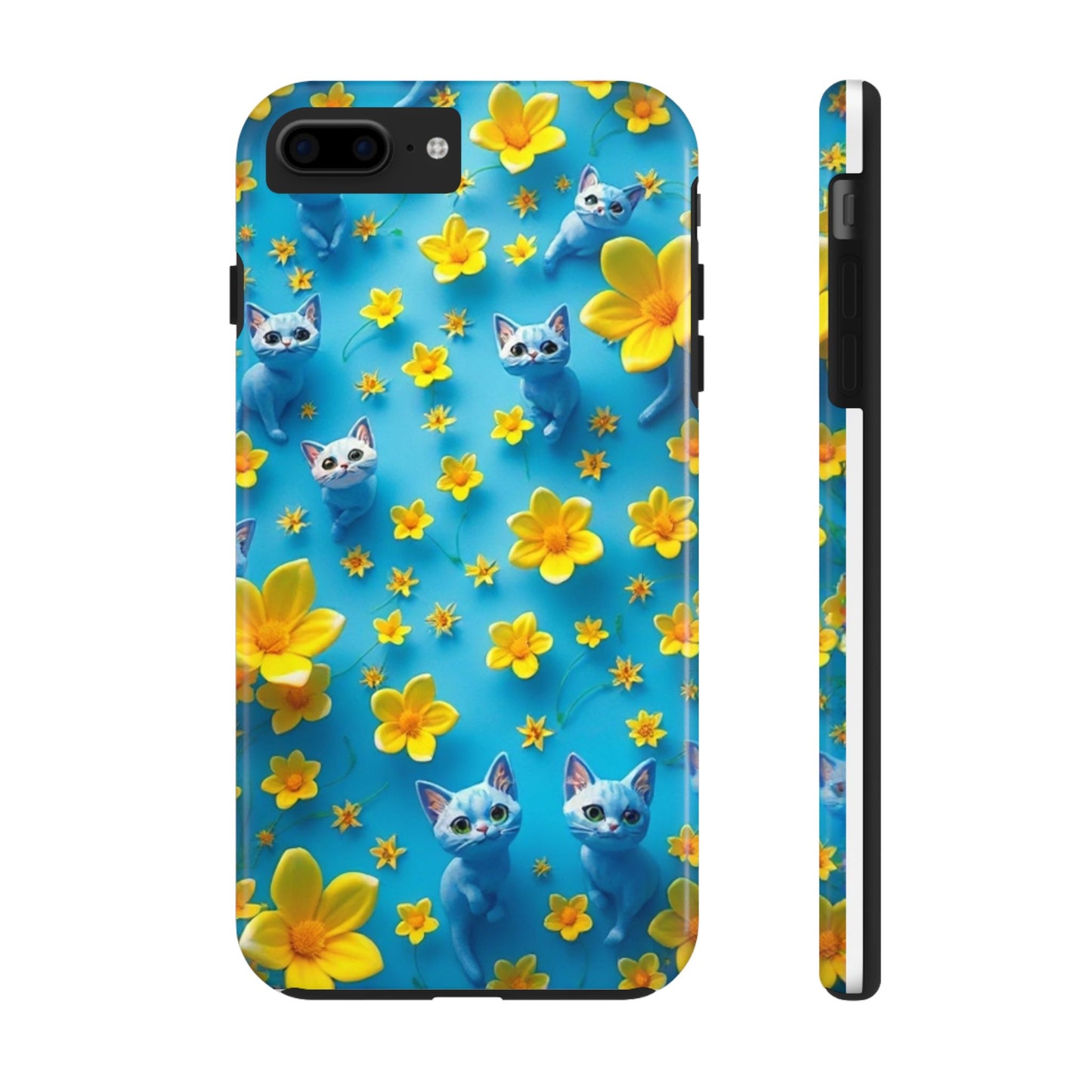 Kittens-n-Flowers Impact-Resistant Phone Case