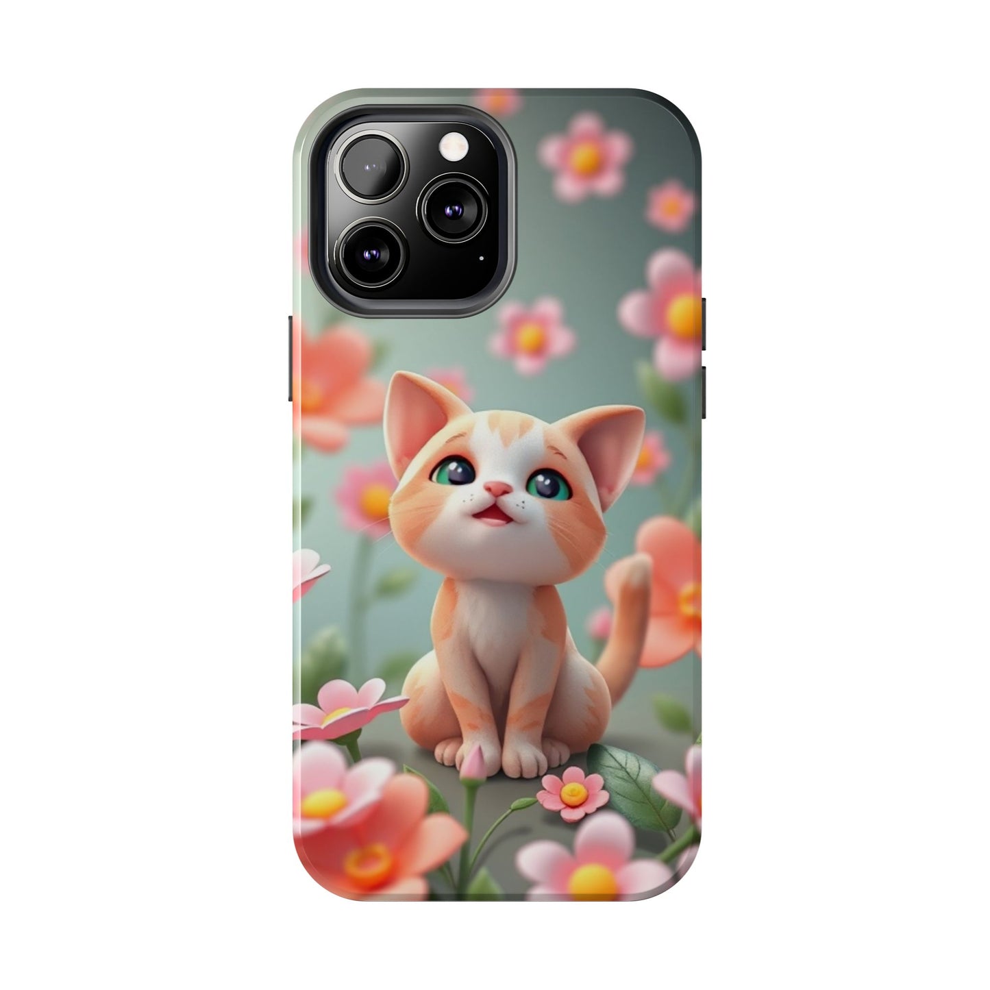 Kittens-n-Flowers Impact-Resistant Phone Case