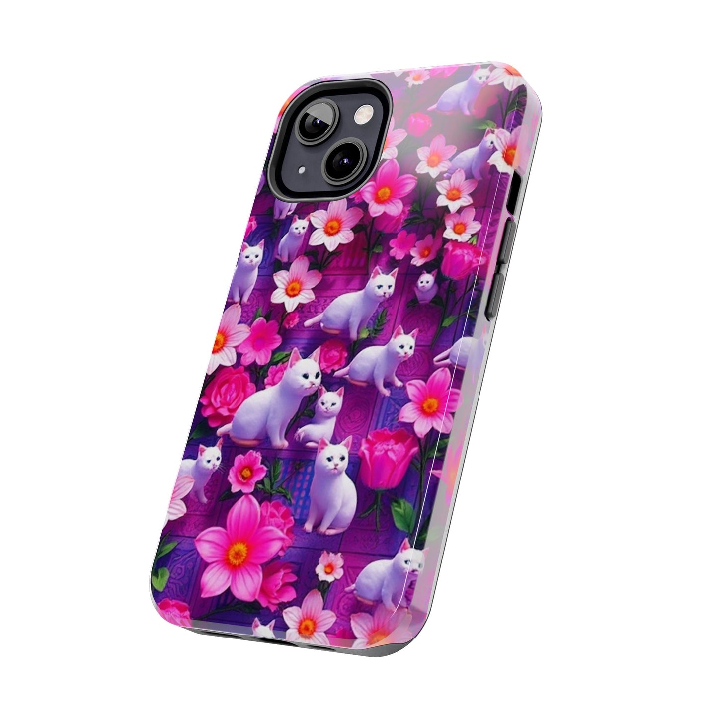 Kittens-n-Flowers Impact-Resistant Phone Case