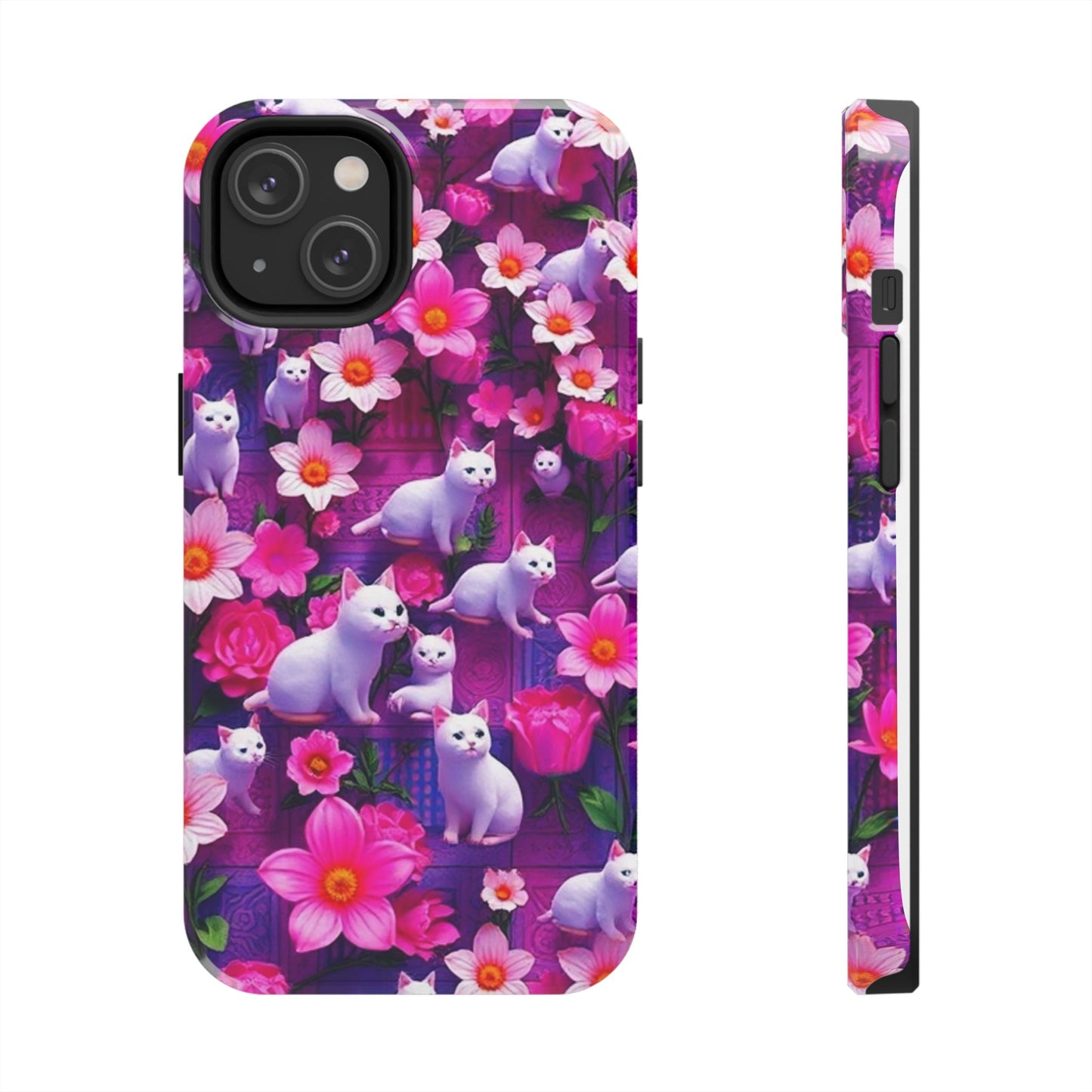 Kittens-n-Flowers Impact-Resistant Phone Case