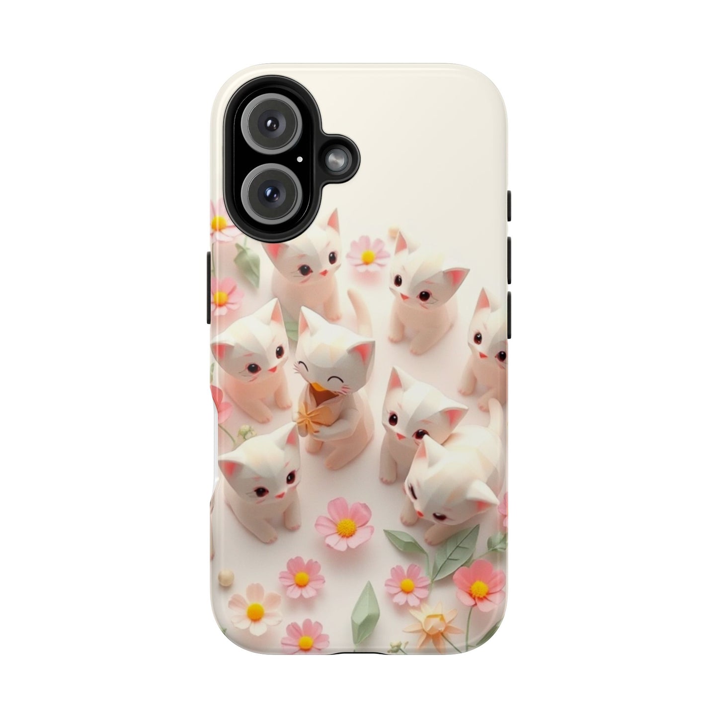 Kittens-n-Flowers Impact-Resistant Phone Case