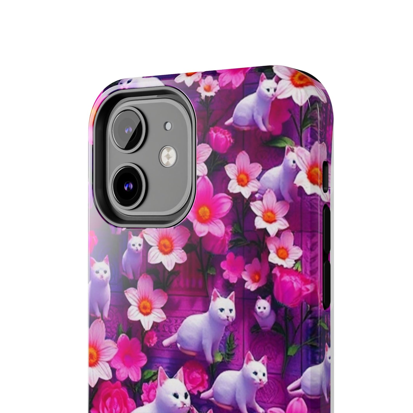 Kittens-n-Flowers Impact-Resistant Phone Case