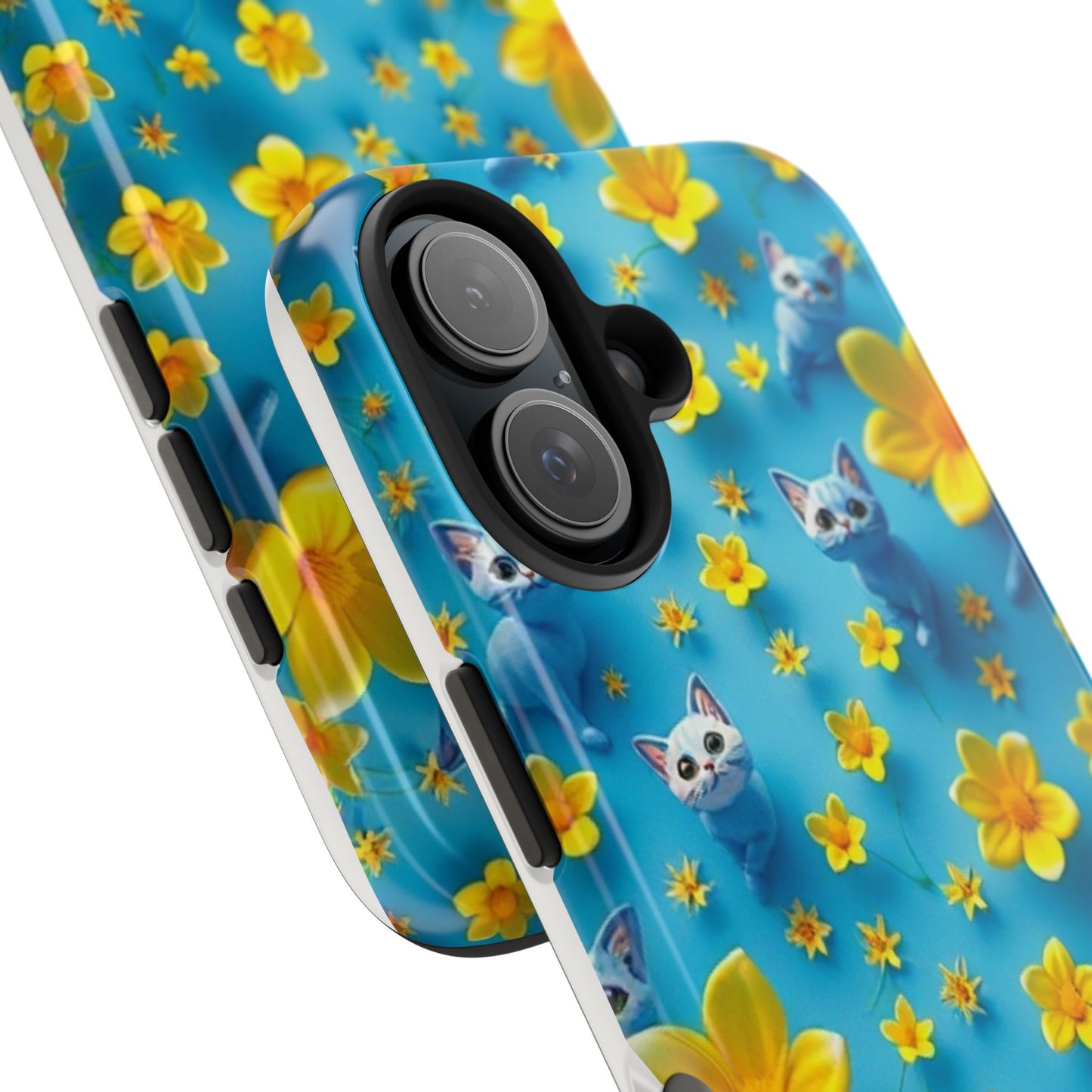 Kittens-n-Flowers Impact-Resistant Phone Case