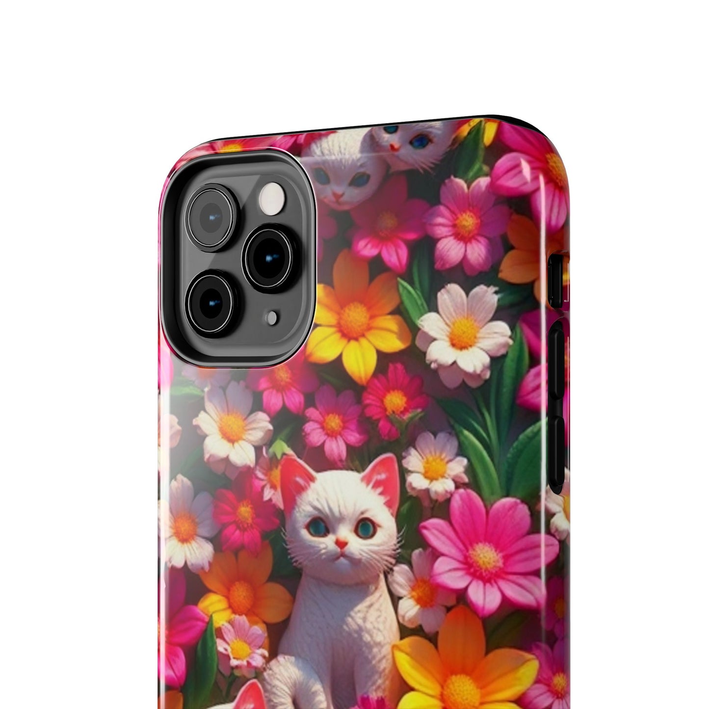 Kittens-n-Flowers Impact-Resistant Phone Case