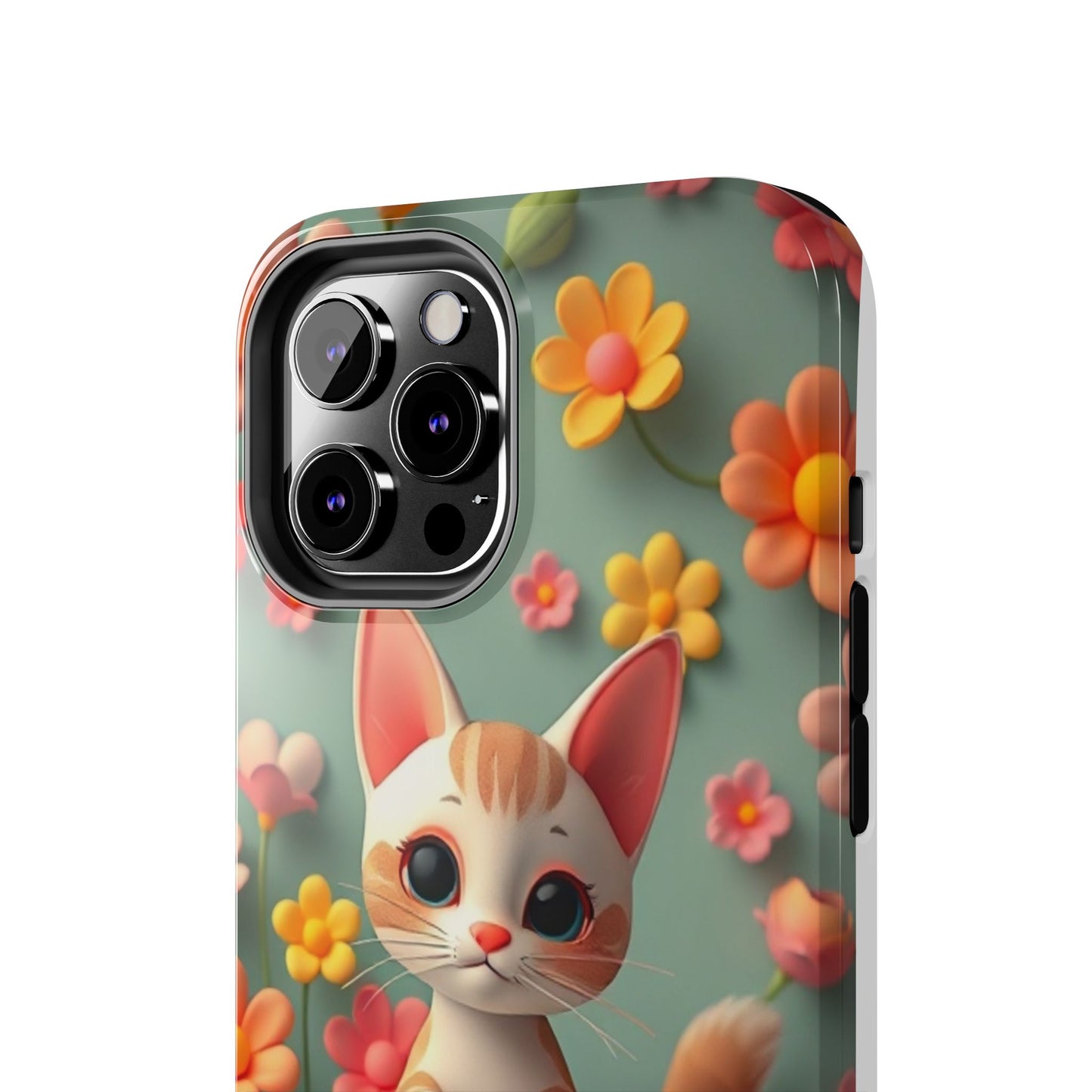 Kittens-n-Flowers Impact-Resistant Phone Case