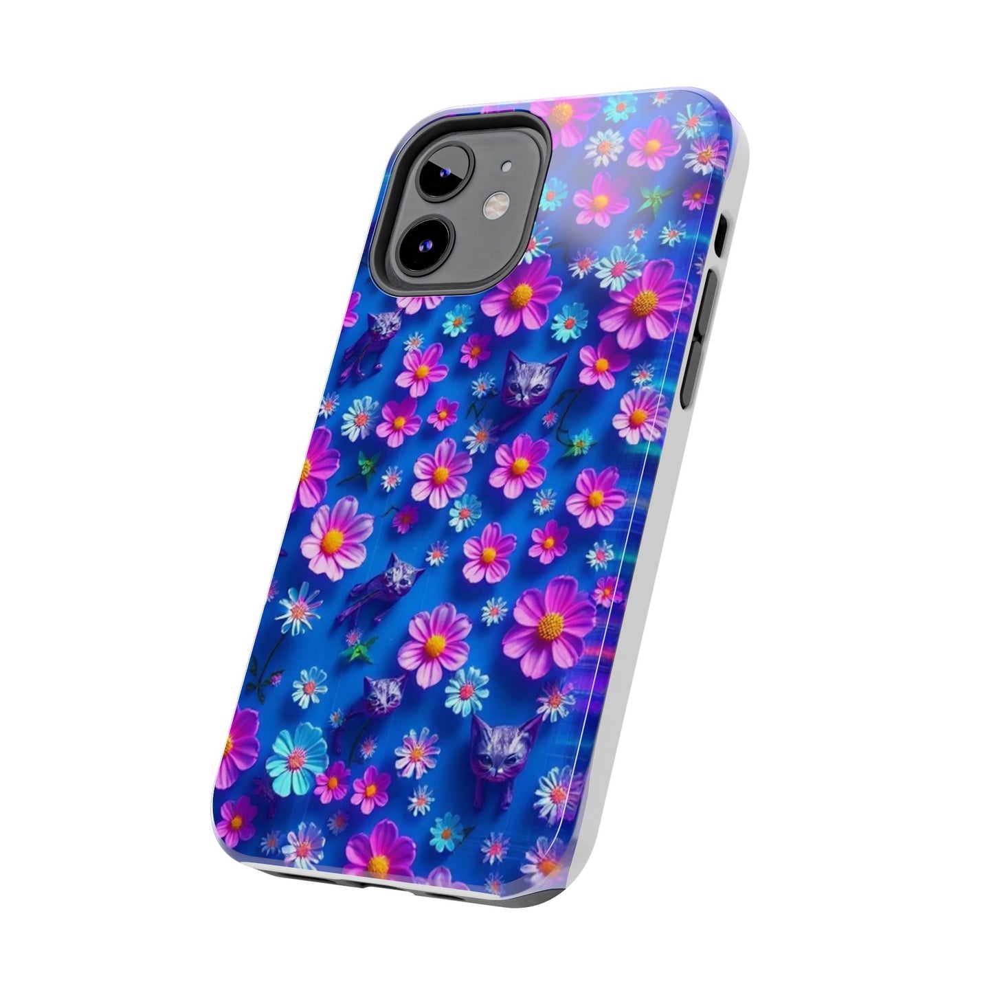 Kittens-n-Flowers Impact-Resistant Phone Case