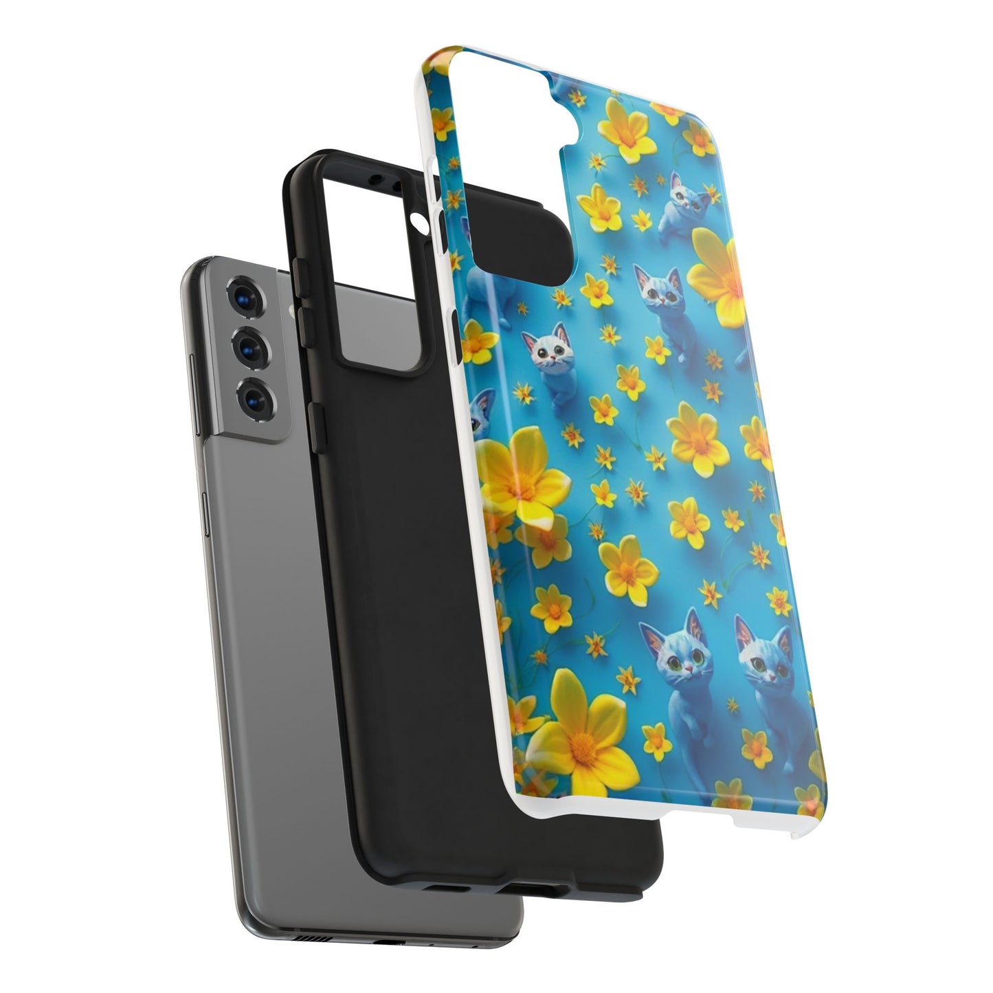 Kittens-n-Flowers Impact-Resistant Phone Case