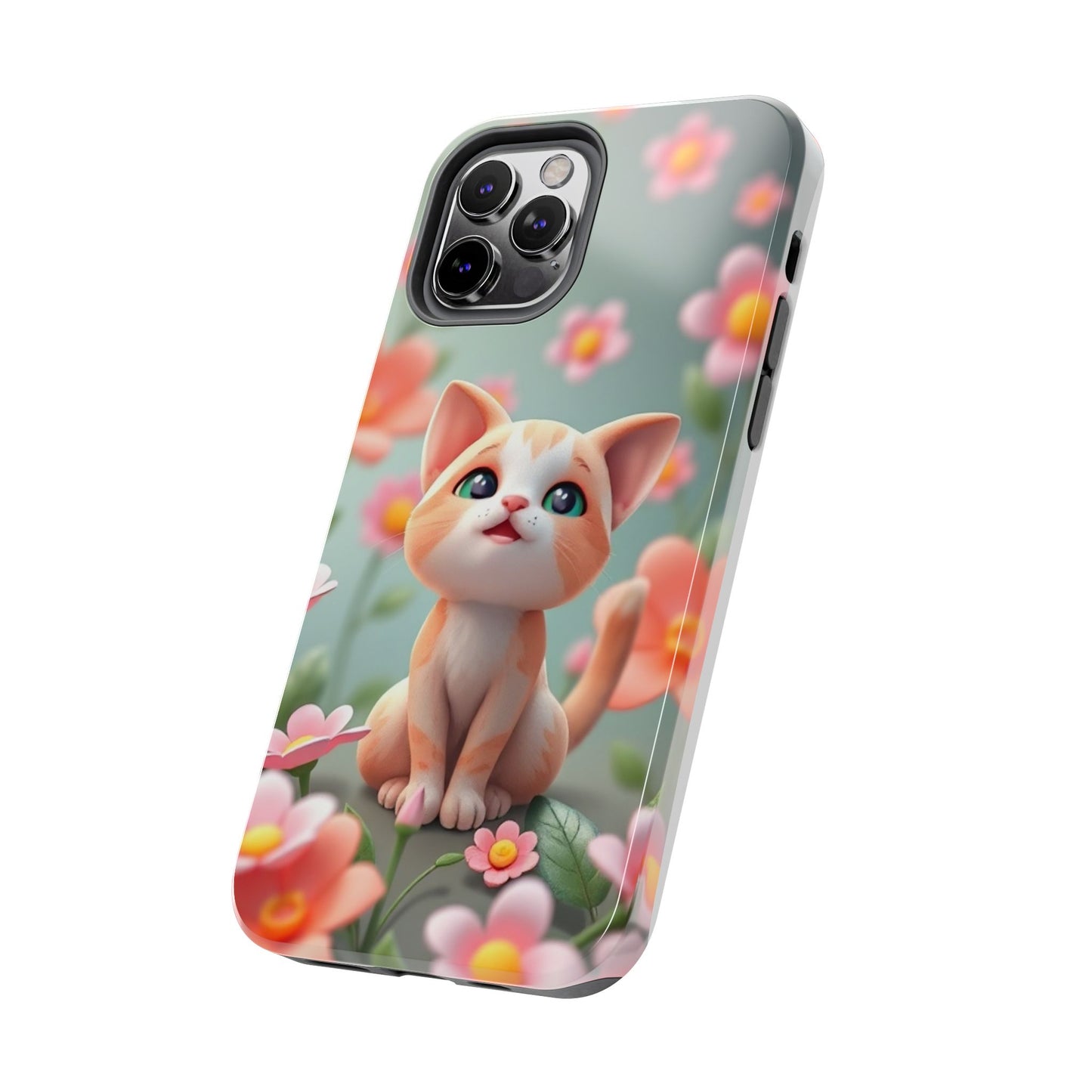 Kittens-n-Flowers Impact-Resistant Phone Case