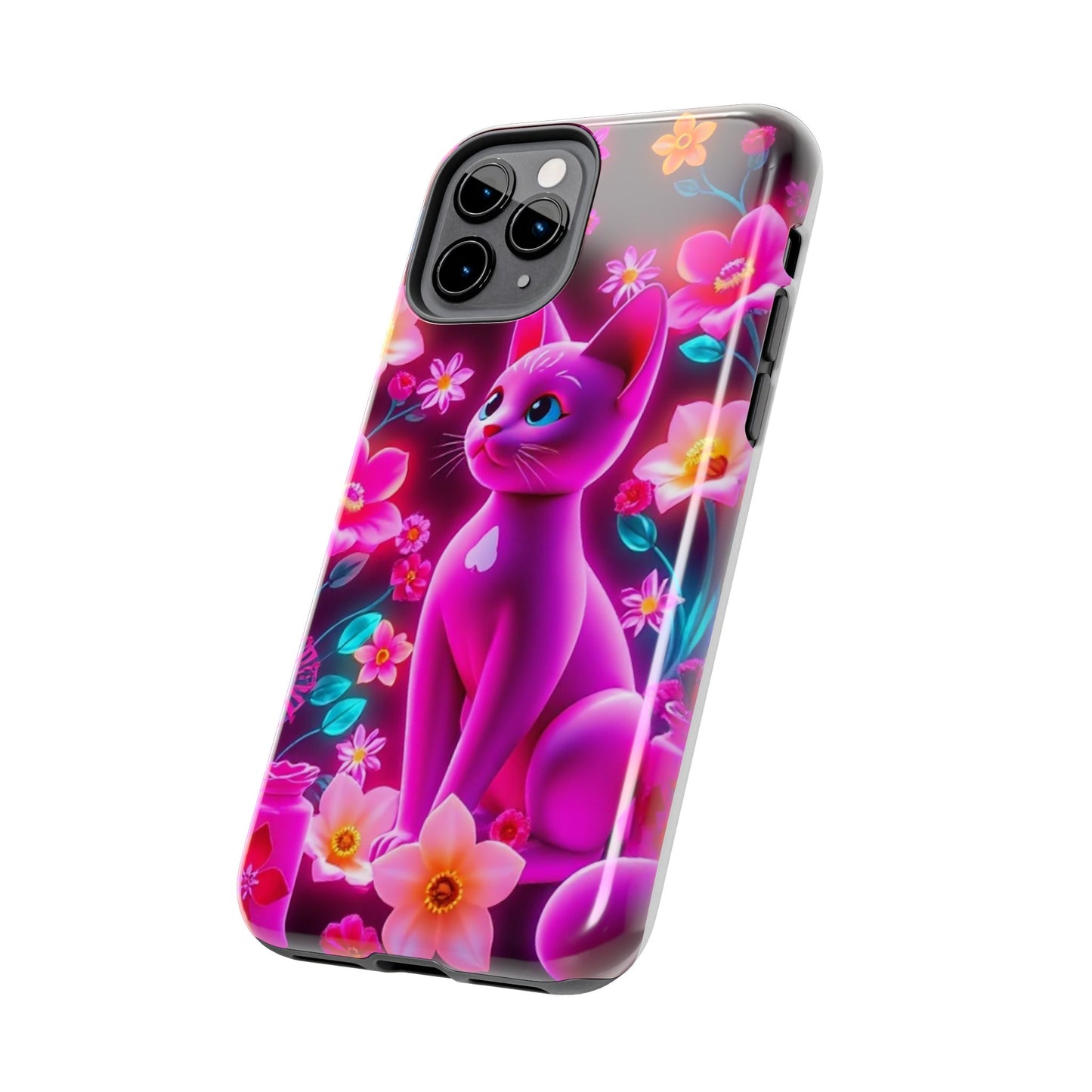 Kittens-n-Flowers Impact-Resistant Phone Case