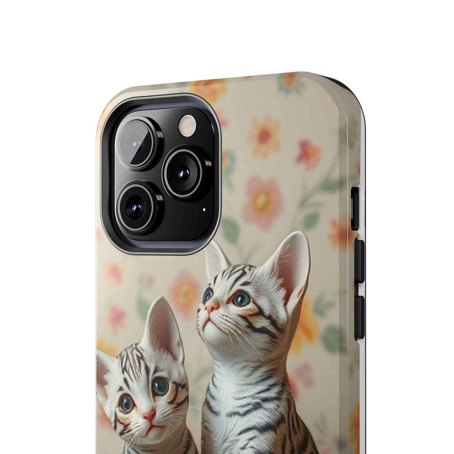 Kittens-n-Flowers Impact-Resistant Phone Case