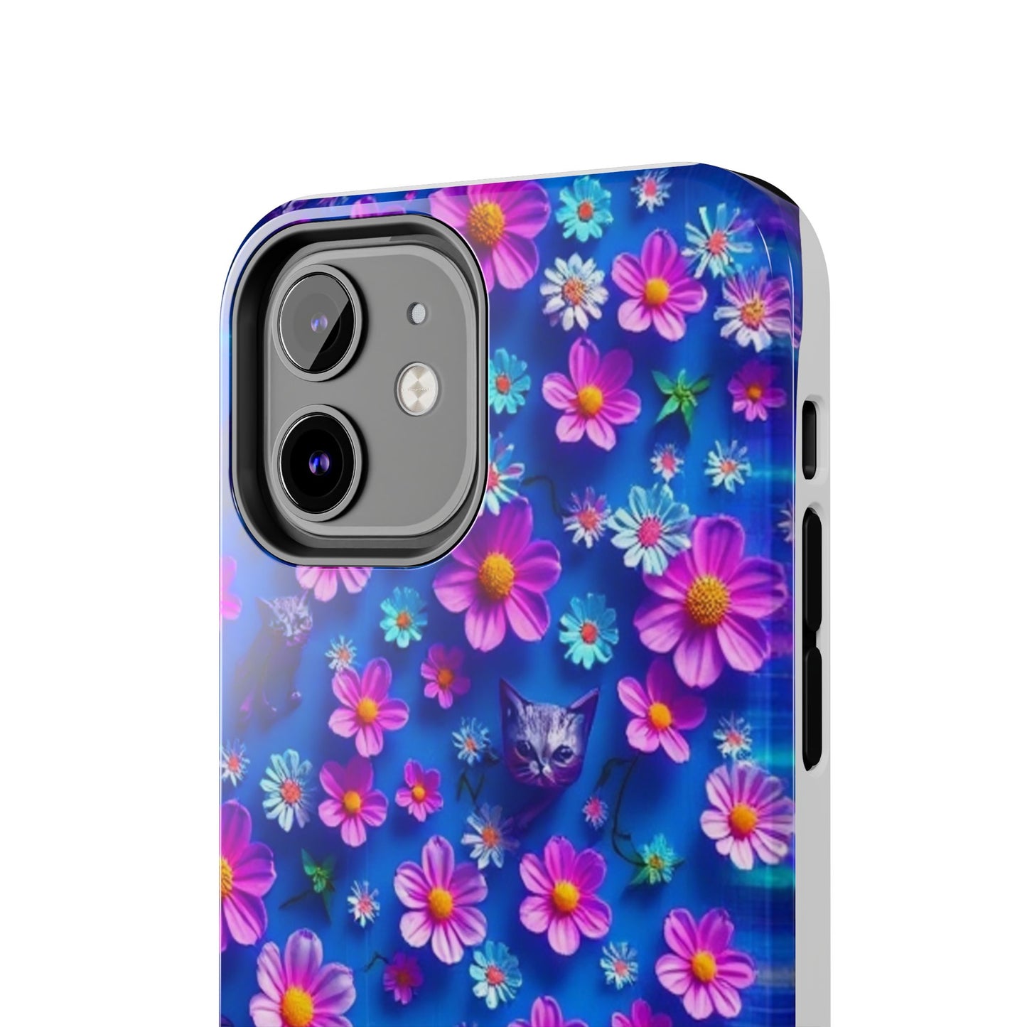 Kittens-n-Flowers Impact-Resistant Phone Case