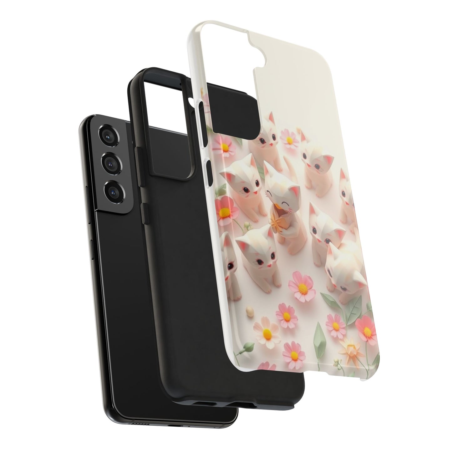 Kittens-n-Flowers Impact-Resistant Phone Case