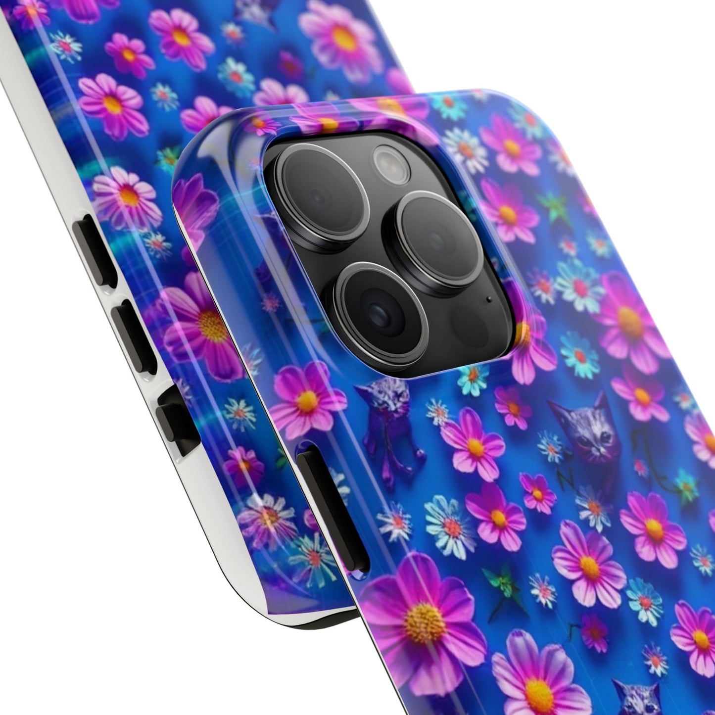 Kittens-n-Flowers Impact-Resistant Phone Case