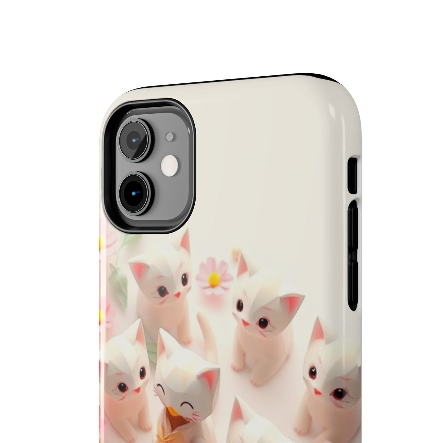 Kittens-n-Flowers Impact-Resistant Phone Case