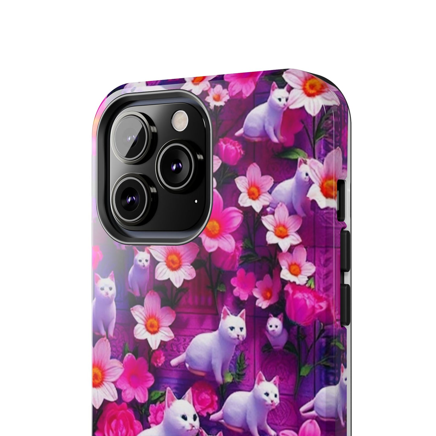 Kittens-n-Flowers Impact-Resistant Phone Case