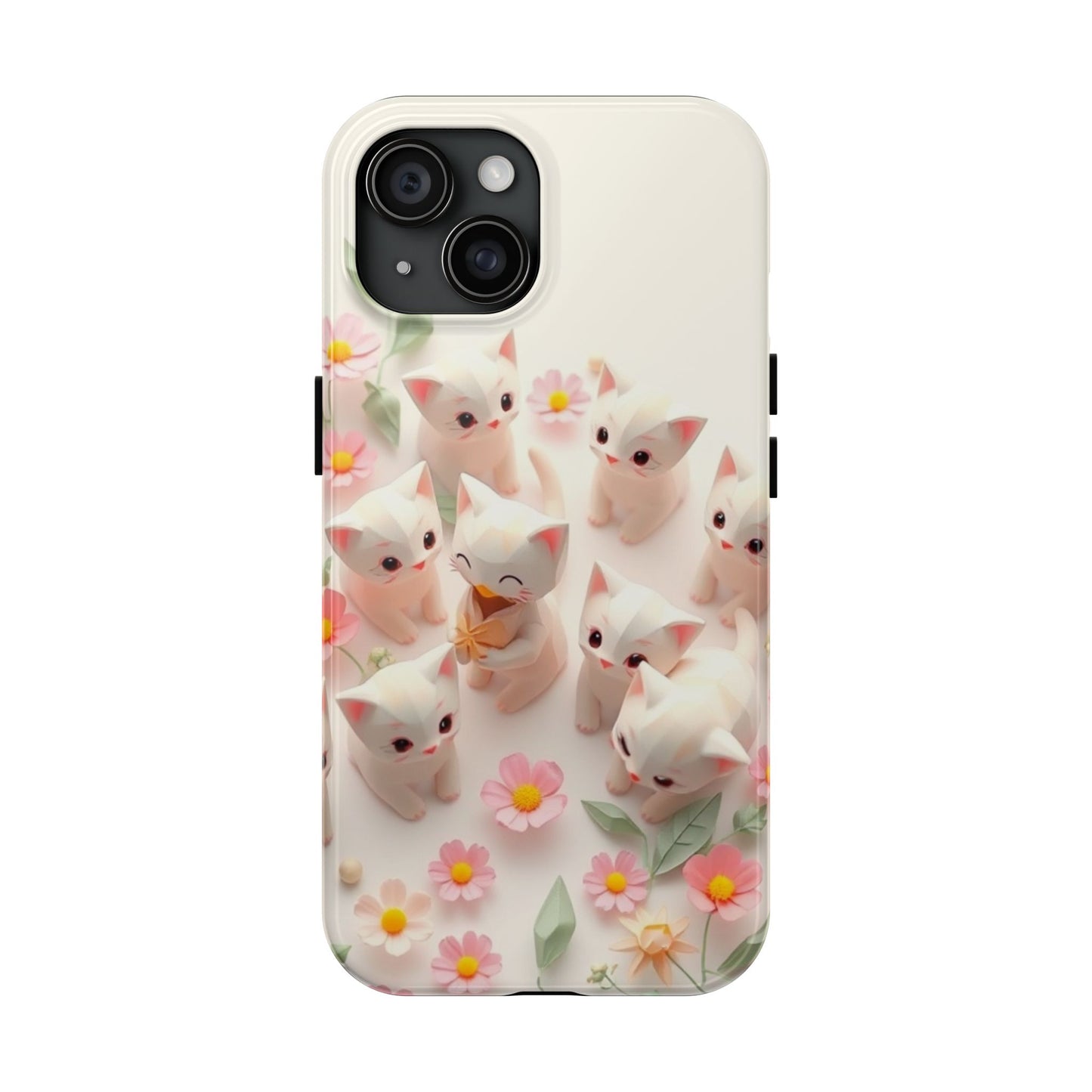 Kittens-n-Flowers Impact-Resistant Phone Case