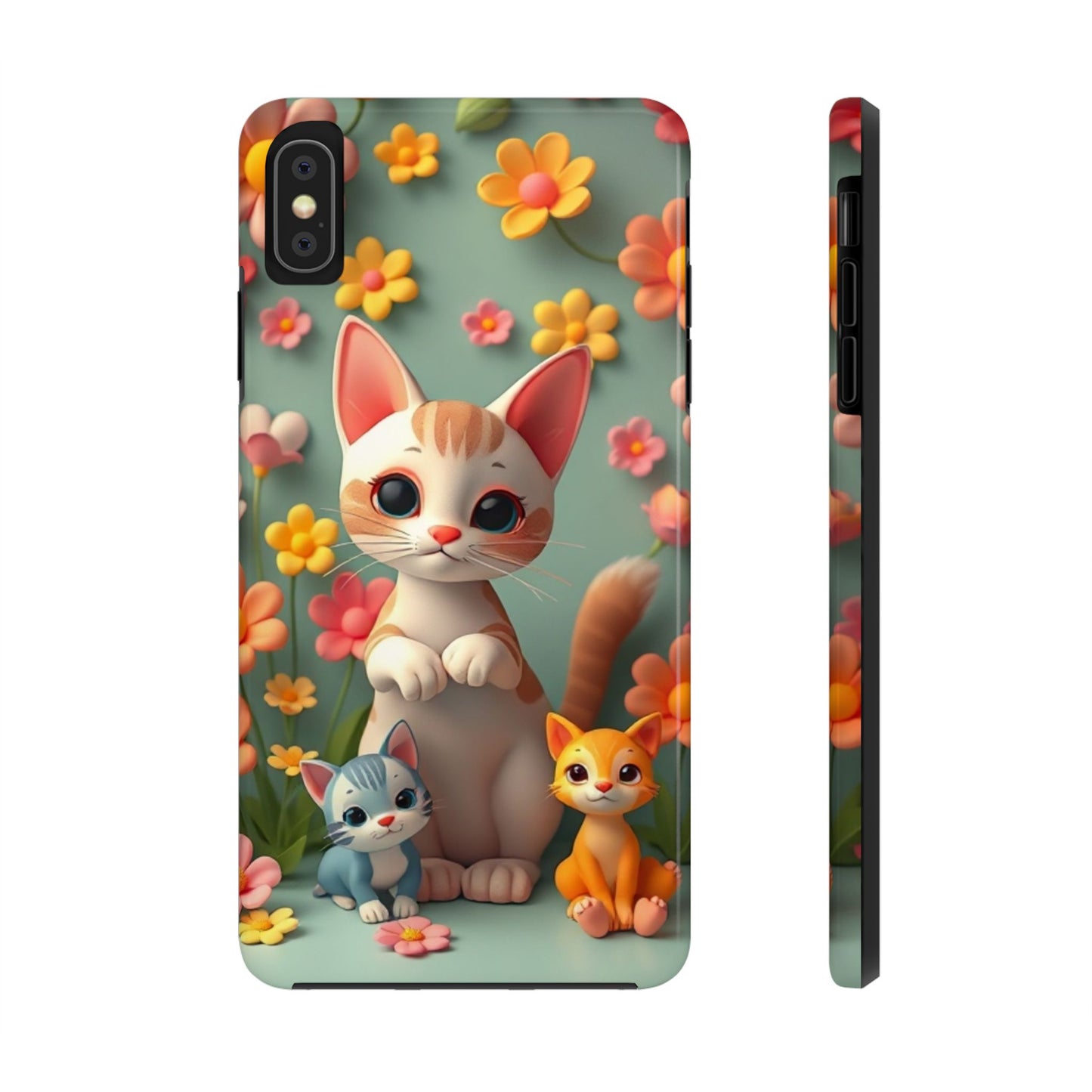 Kittens-n-Flowers Impact-Resistant Phone Case