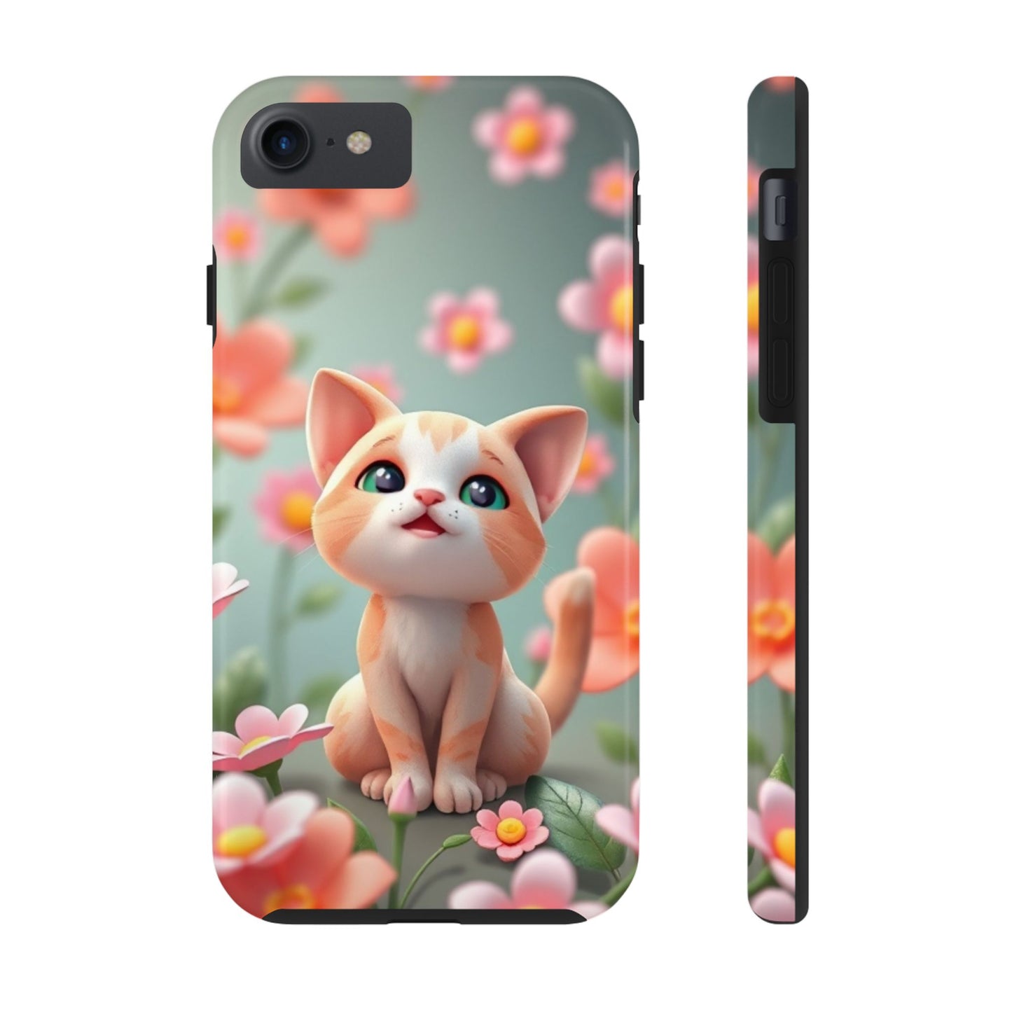 Kittens-n-Flowers Impact-Resistant Phone Case