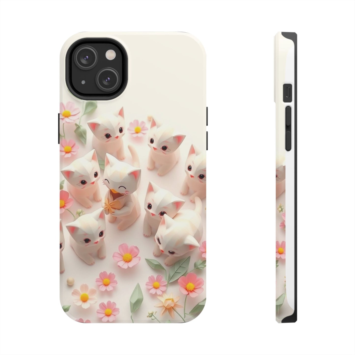 Kittens-n-Flowers Impact-Resistant Phone Case