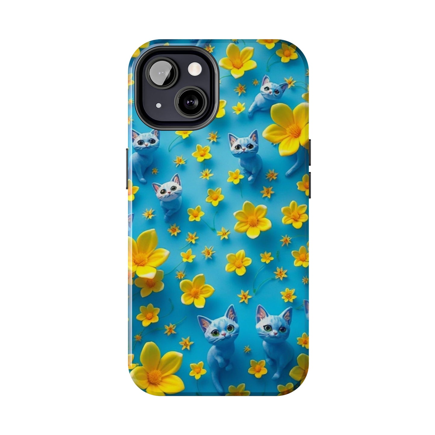 Kittens-n-Flowers Impact-Resistant Phone Case