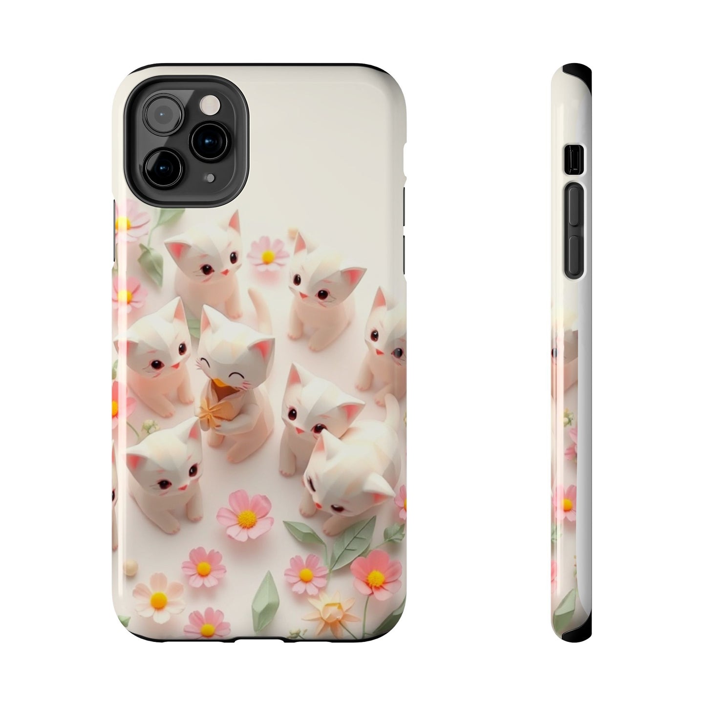 Kittens-n-Flowers Impact-Resistant Phone Case