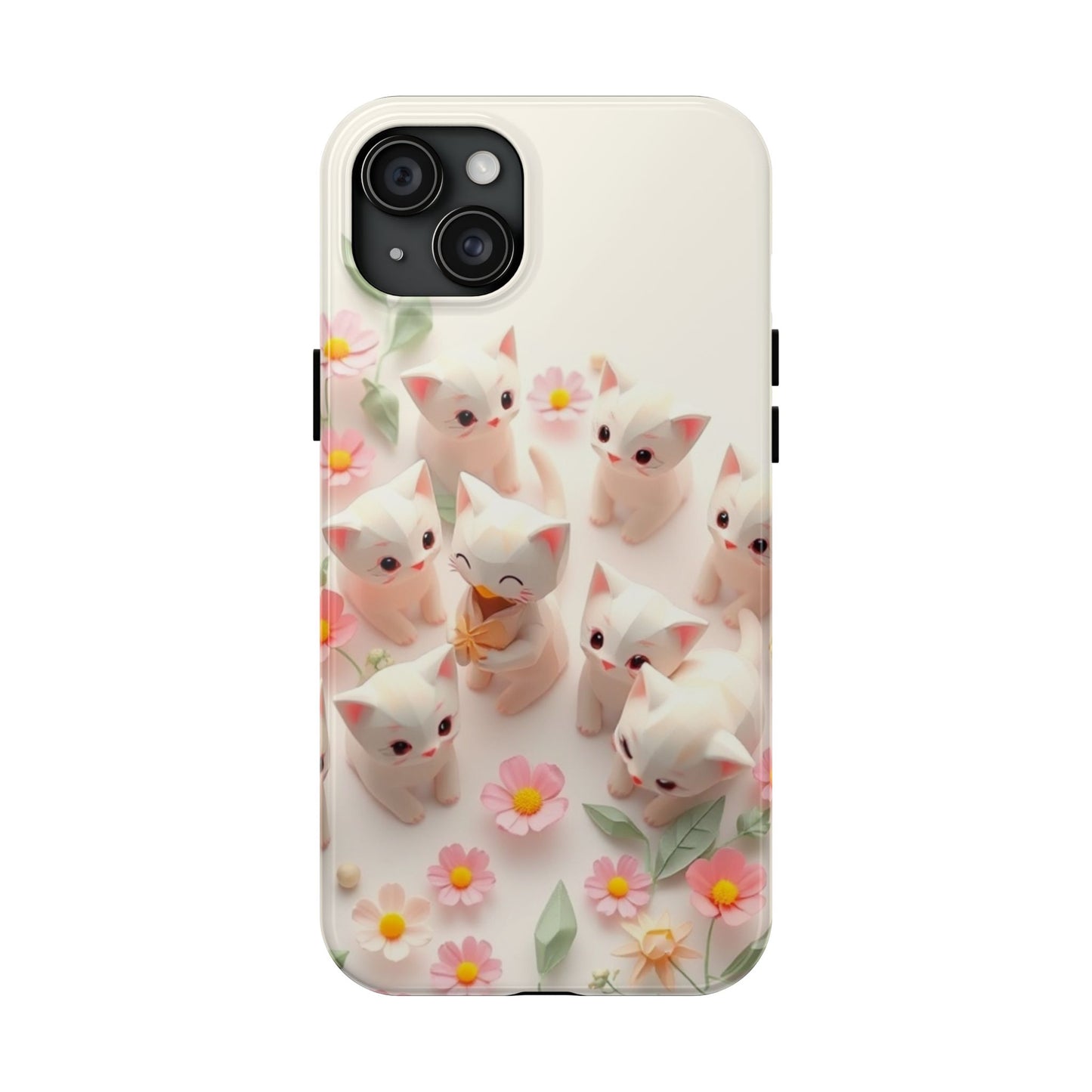 Kittens-n-Flowers Impact-Resistant Phone Case