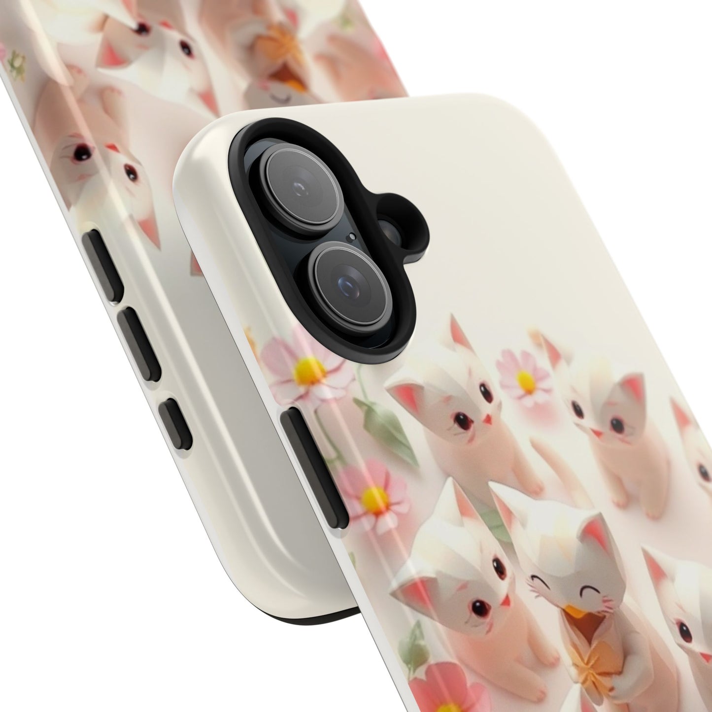 Kittens-n-Flowers Impact-Resistant Phone Case