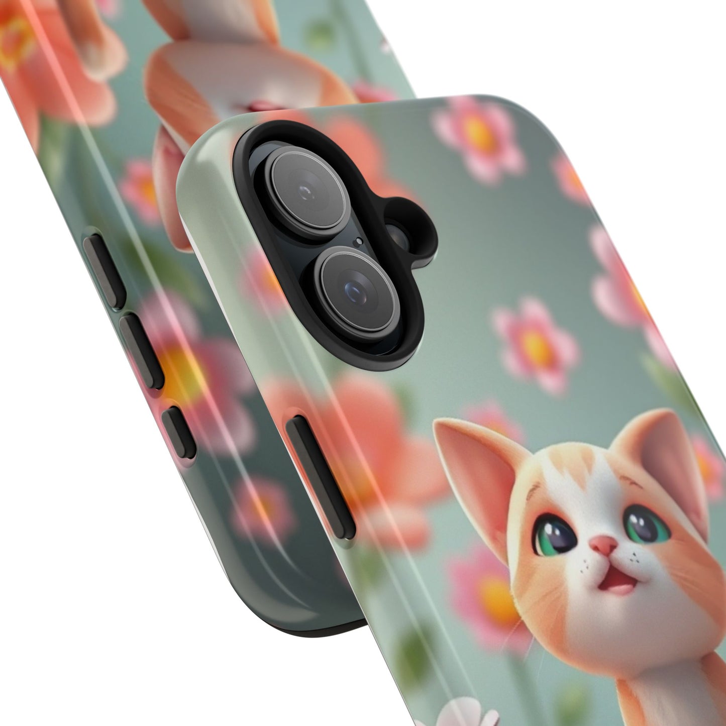 Kittens-n-Flowers Impact-Resistant Phone Case