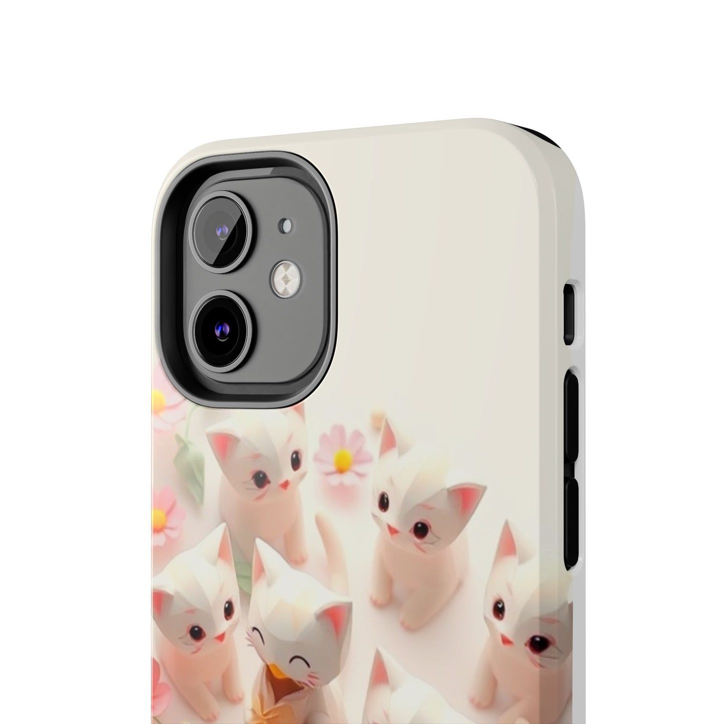 Kittens-n-Flowers Impact-Resistant Phone Case