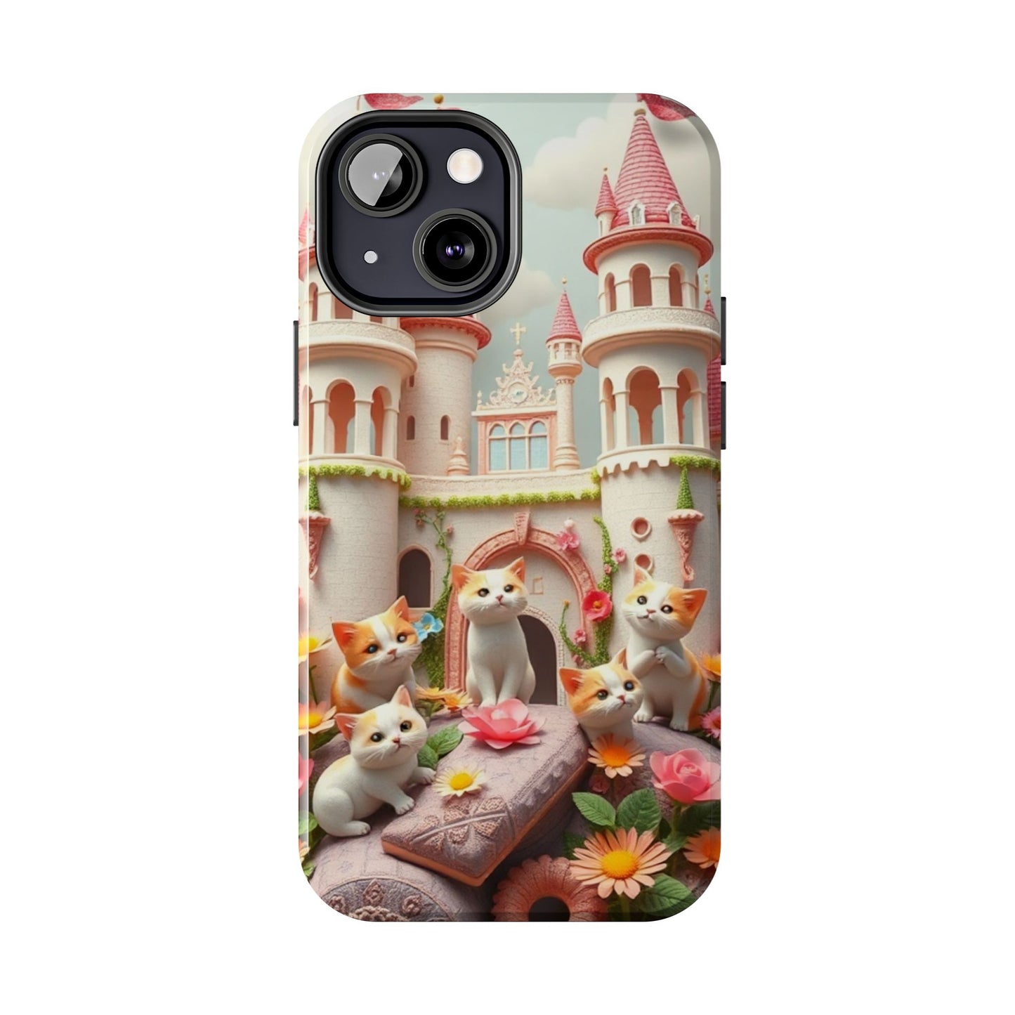 Kittens-n-Flowers Impact-Resistant Phone Case