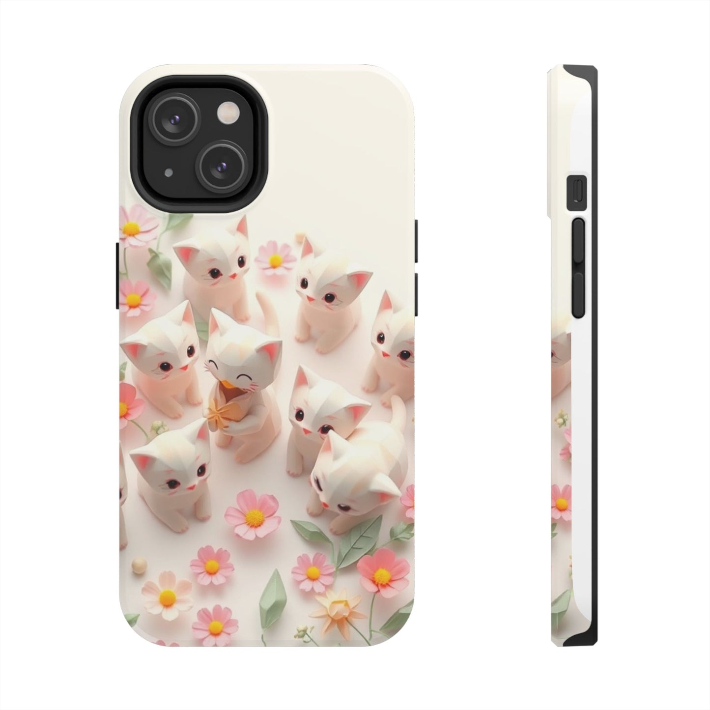 Kittens-n-Flowers Impact-Resistant Phone Case