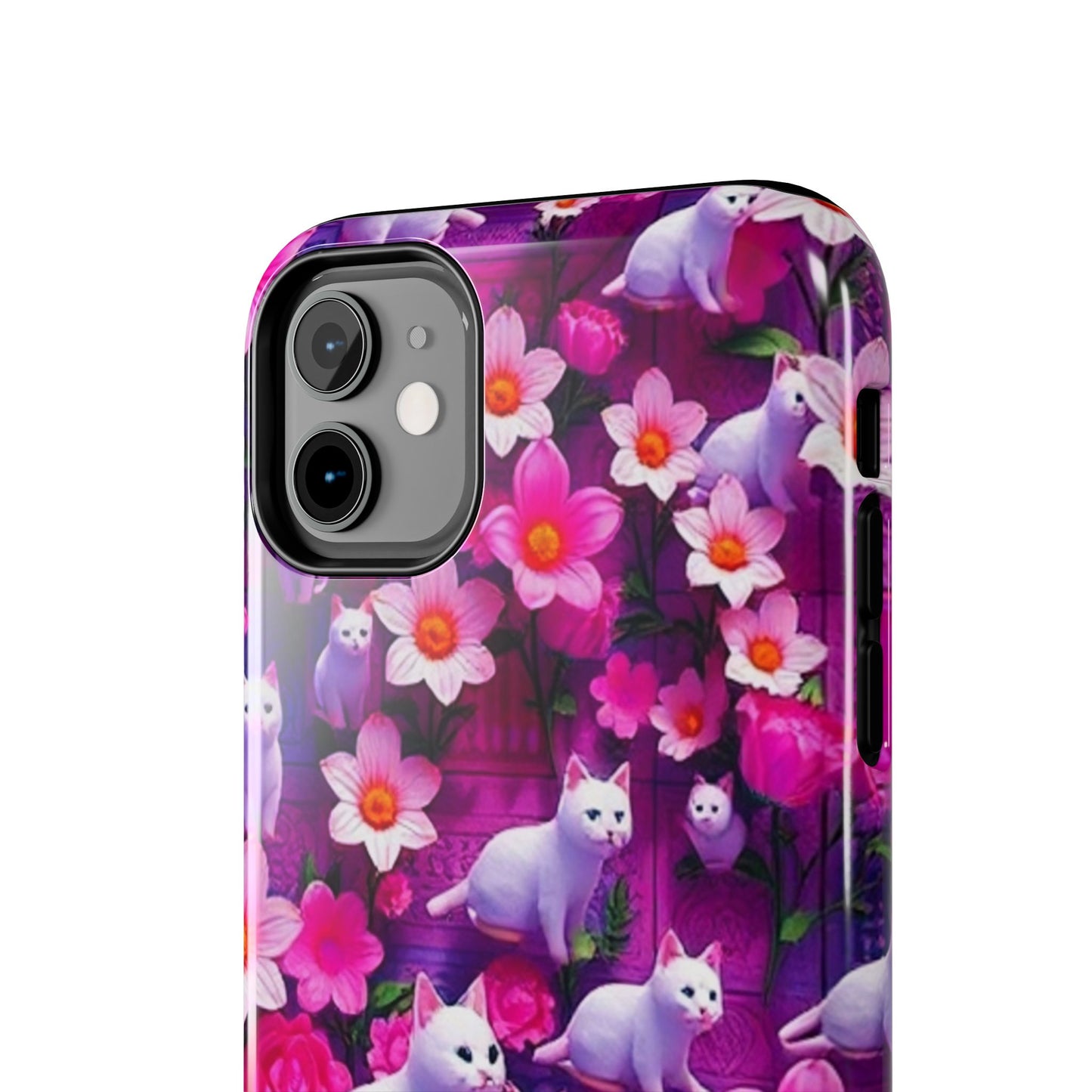 Kittens-n-Flowers Impact-Resistant Phone Case