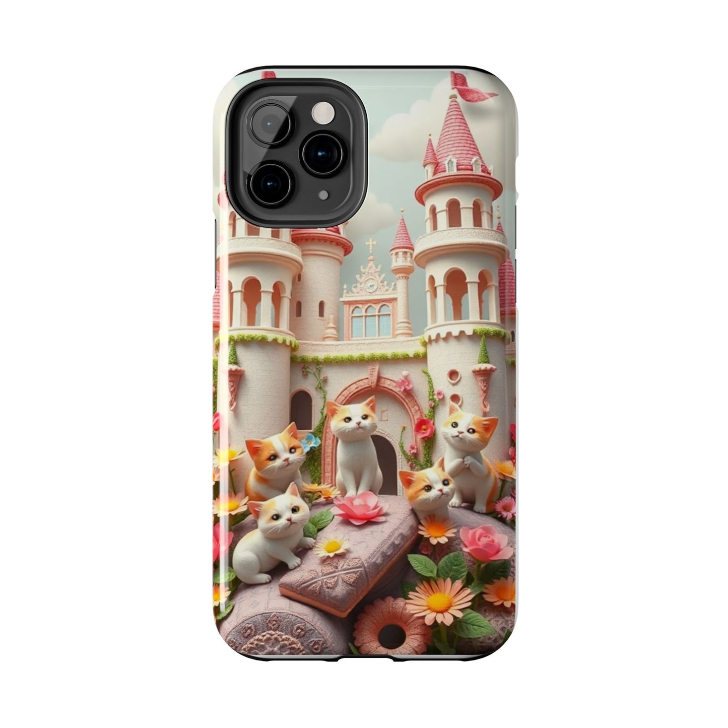 Kittens-n-Flowers Impact-Resistant Phone Case