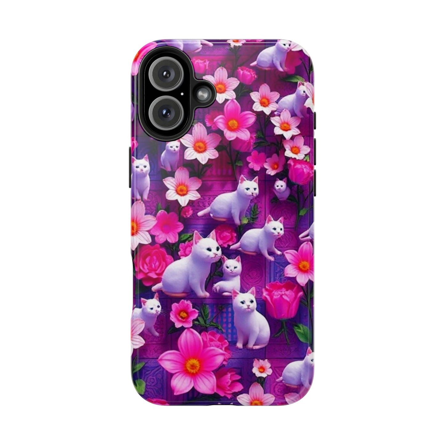 Kittens-n-Flowers Impact-Resistant Phone Case