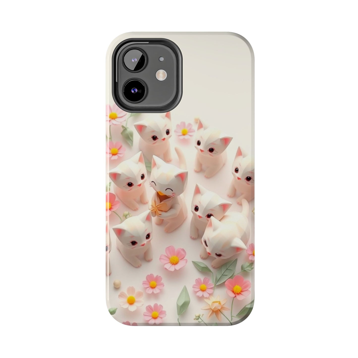 Kittens-n-Flowers Impact-Resistant Phone Case