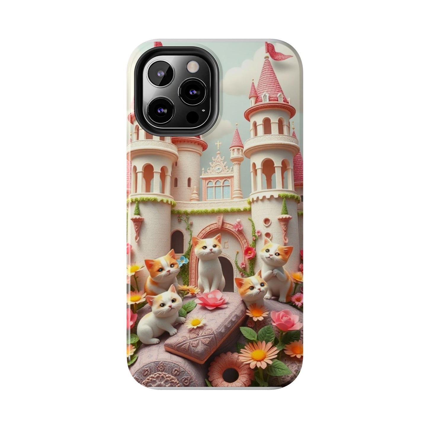 Kittens-n-Flowers Impact-Resistant Phone Case