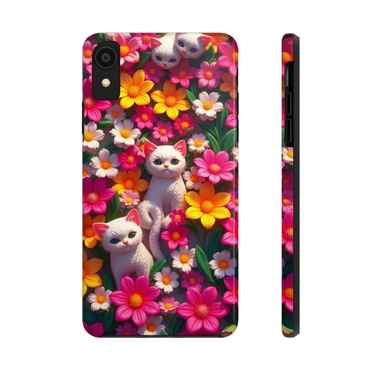 Kittens-n-Flowers Impact-Resistant Phone Case