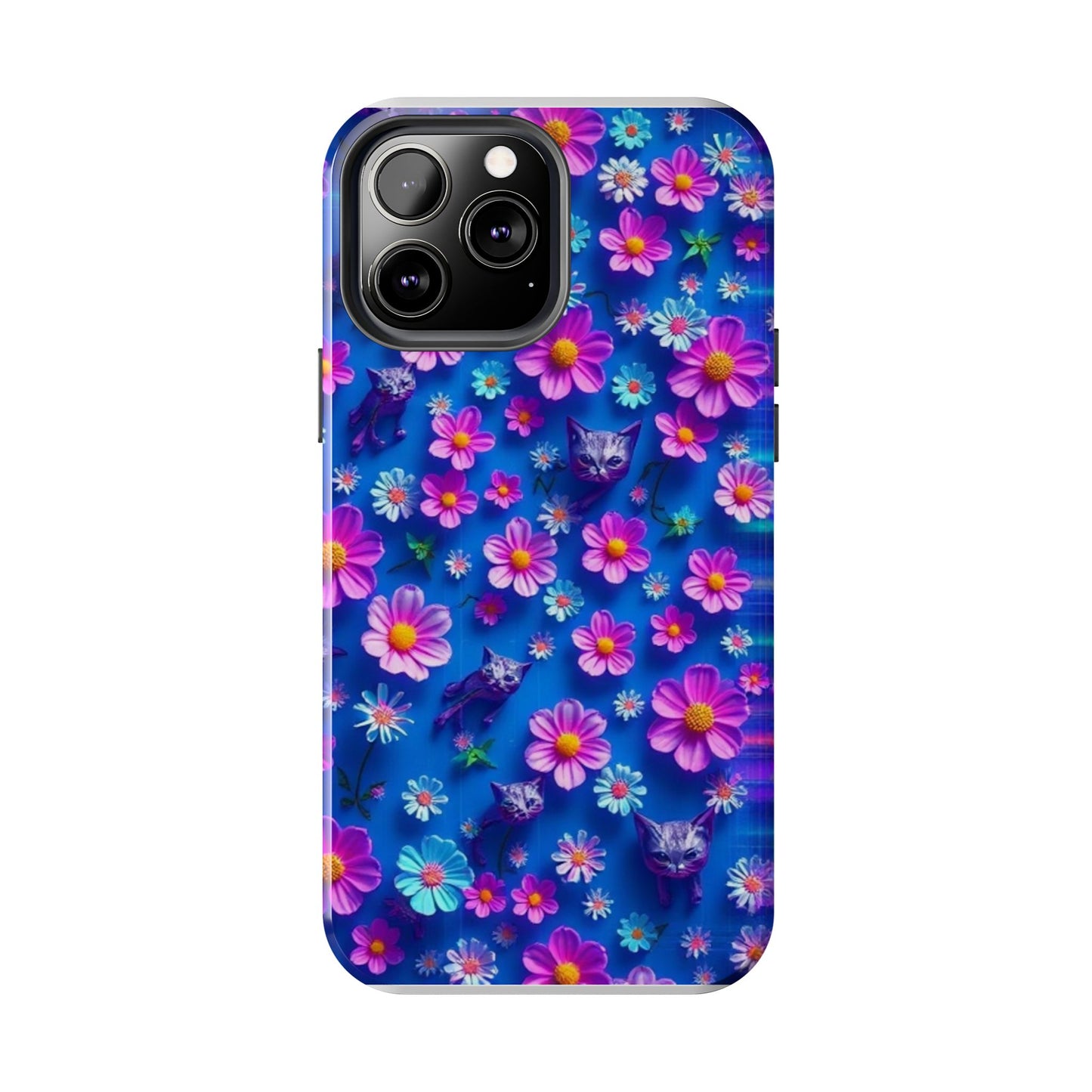 Kittens-n-Flowers Impact-Resistant Phone Case