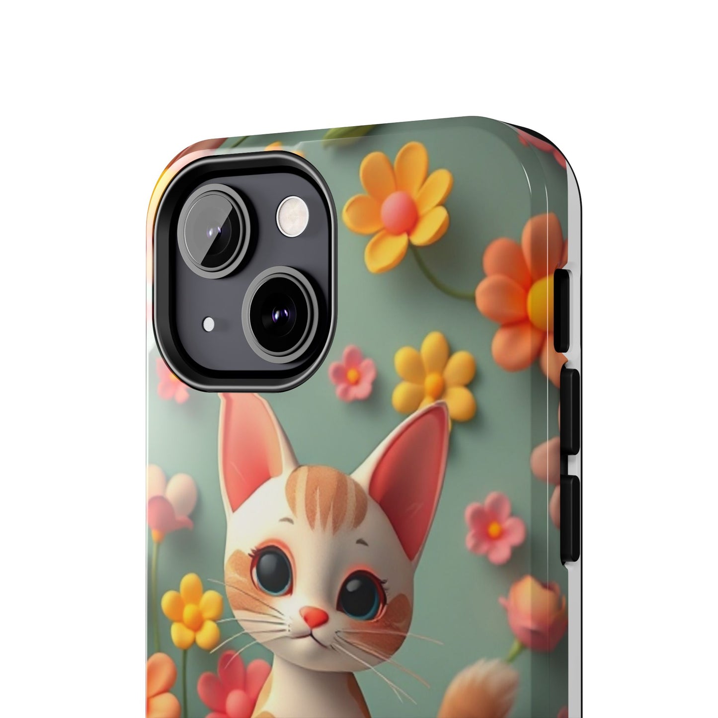 Kittens-n-Flowers Impact-Resistant Phone Case