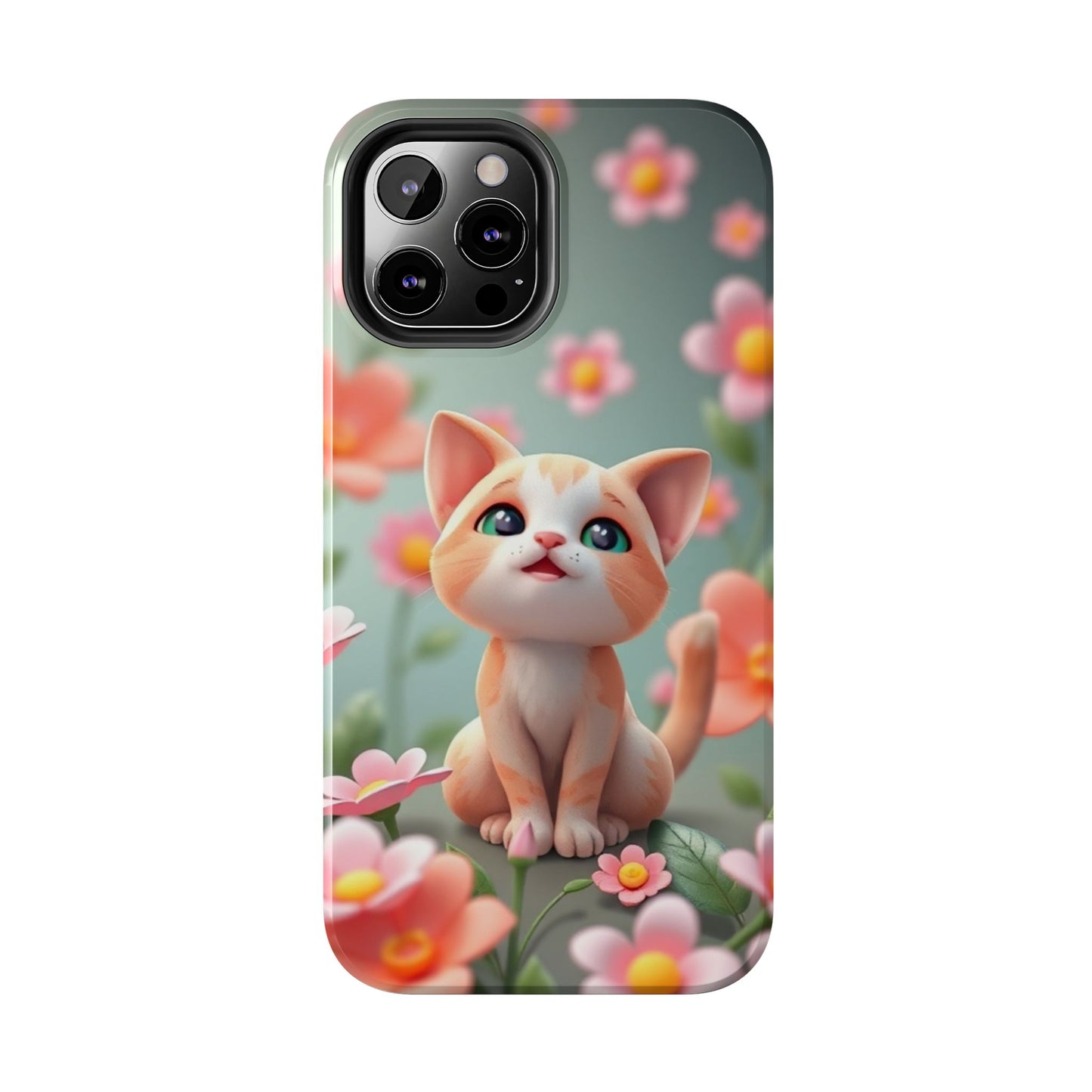 Kittens-n-Flowers Impact-Resistant Phone Case