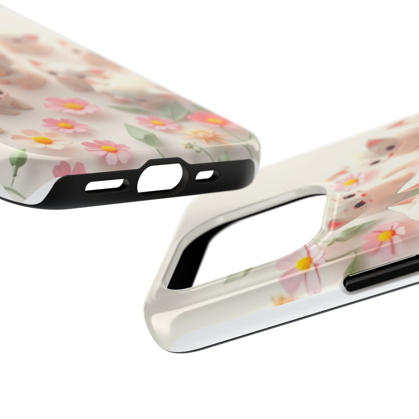 Kittens-n-Flowers Impact-Resistant Phone Case