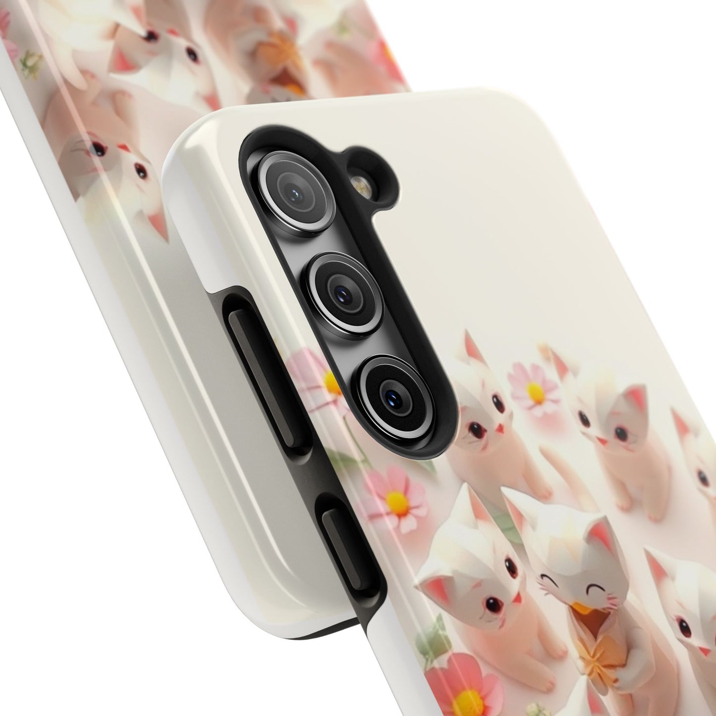 Kittens-n-Flowers Impact-Resistant Phone Case