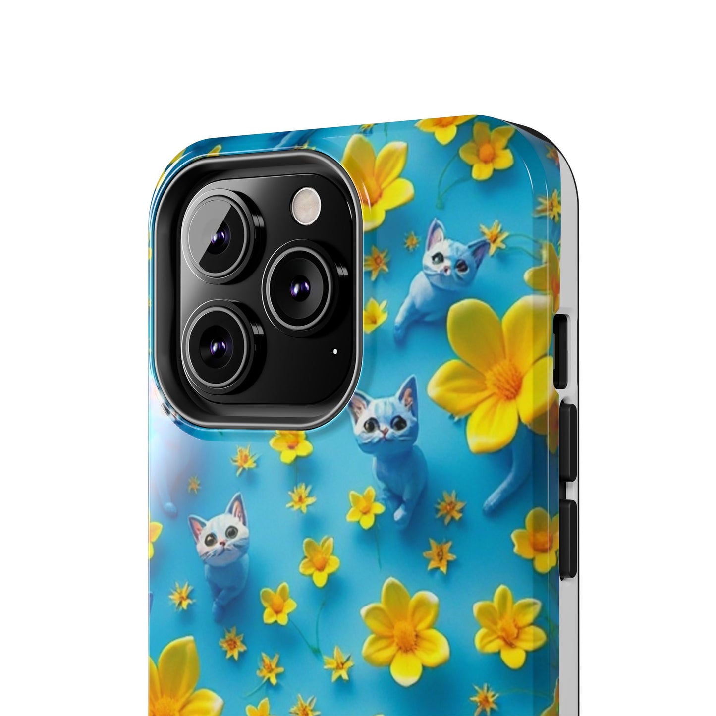 Kittens-n-Flowers Impact-Resistant Phone Case