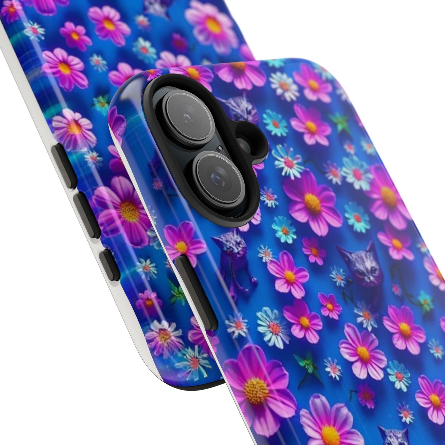 Kittens-n-Flowers Impact-Resistant Phone Case