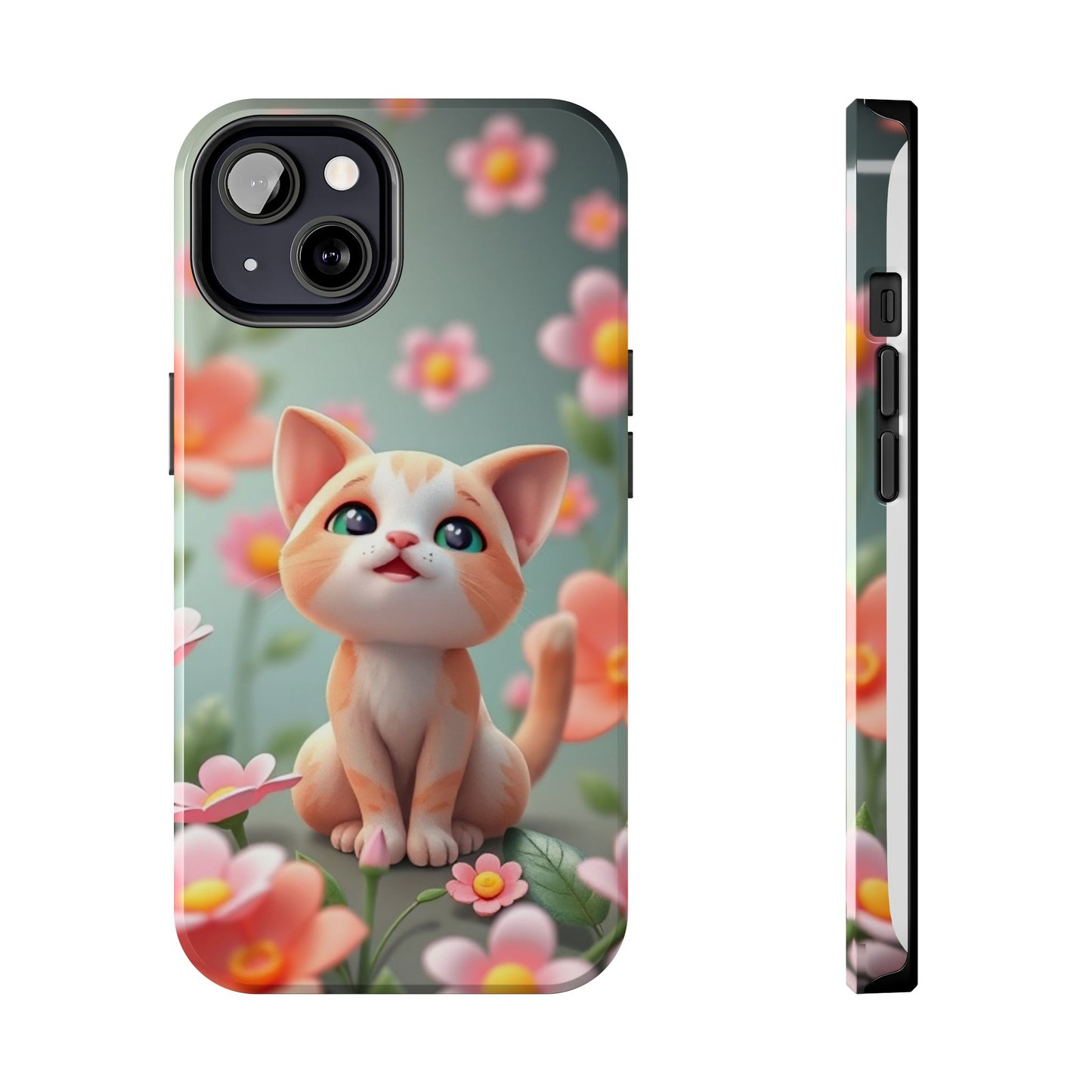 Kittens-n-Flowers Impact-Resistant Phone Case