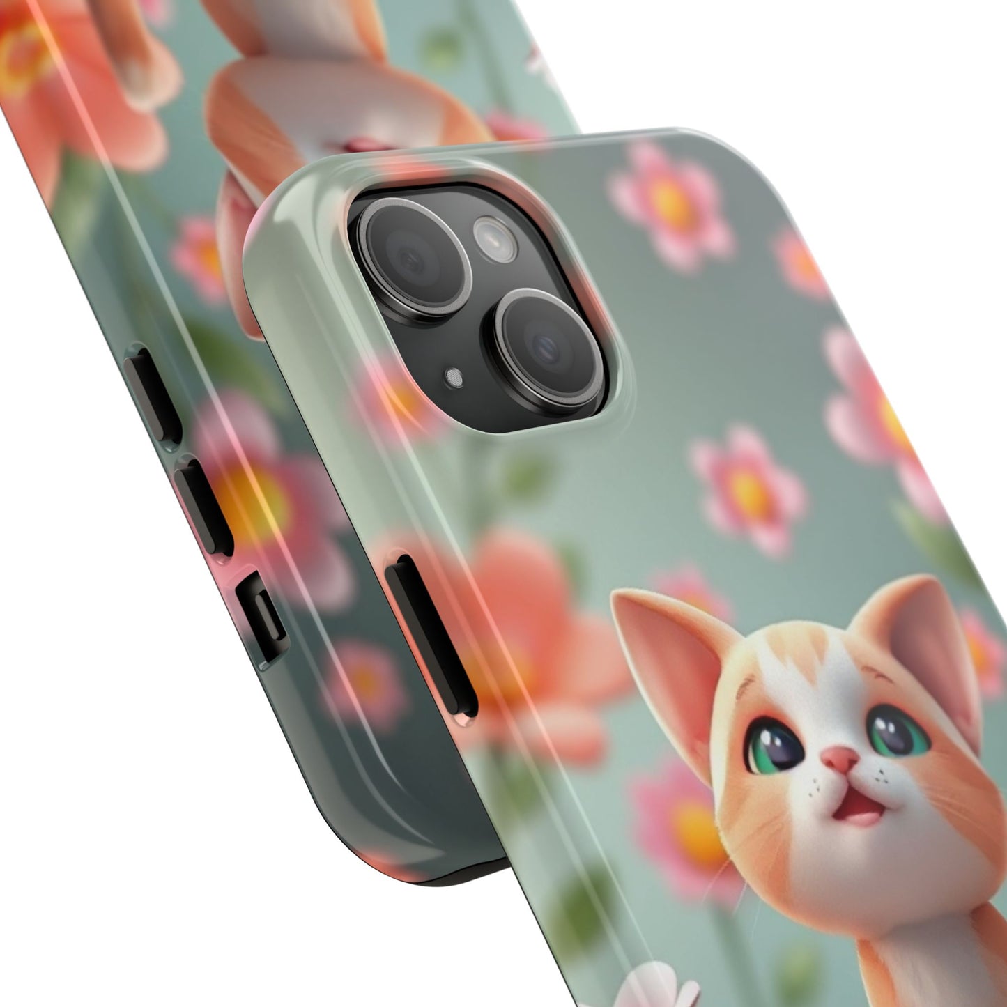 Kittens-n-Flowers Impact-Resistant Phone Case