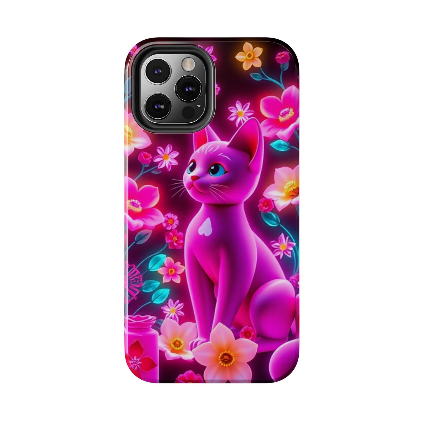 Kittens-n-Flowers Impact-Resistant Phone Case