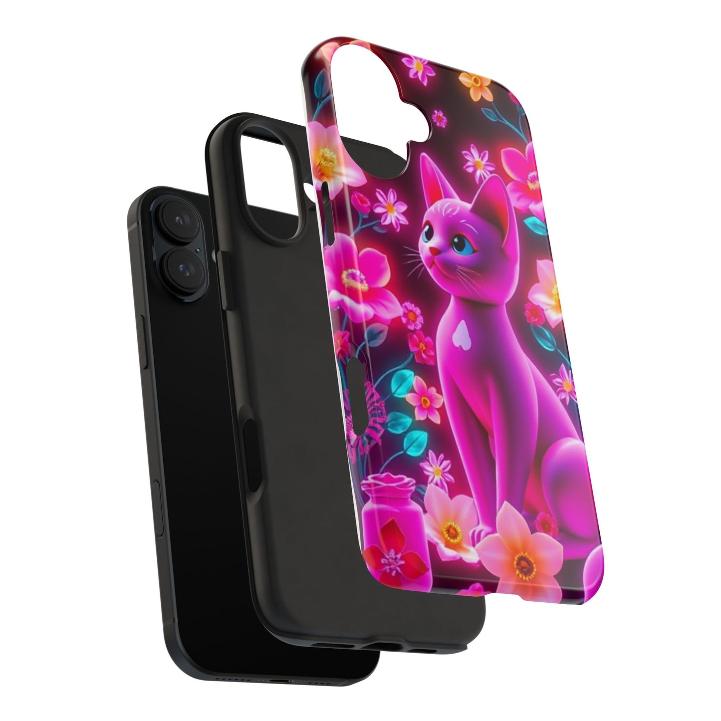 Kittens-n-Flowers Impact-Resistant Phone Case