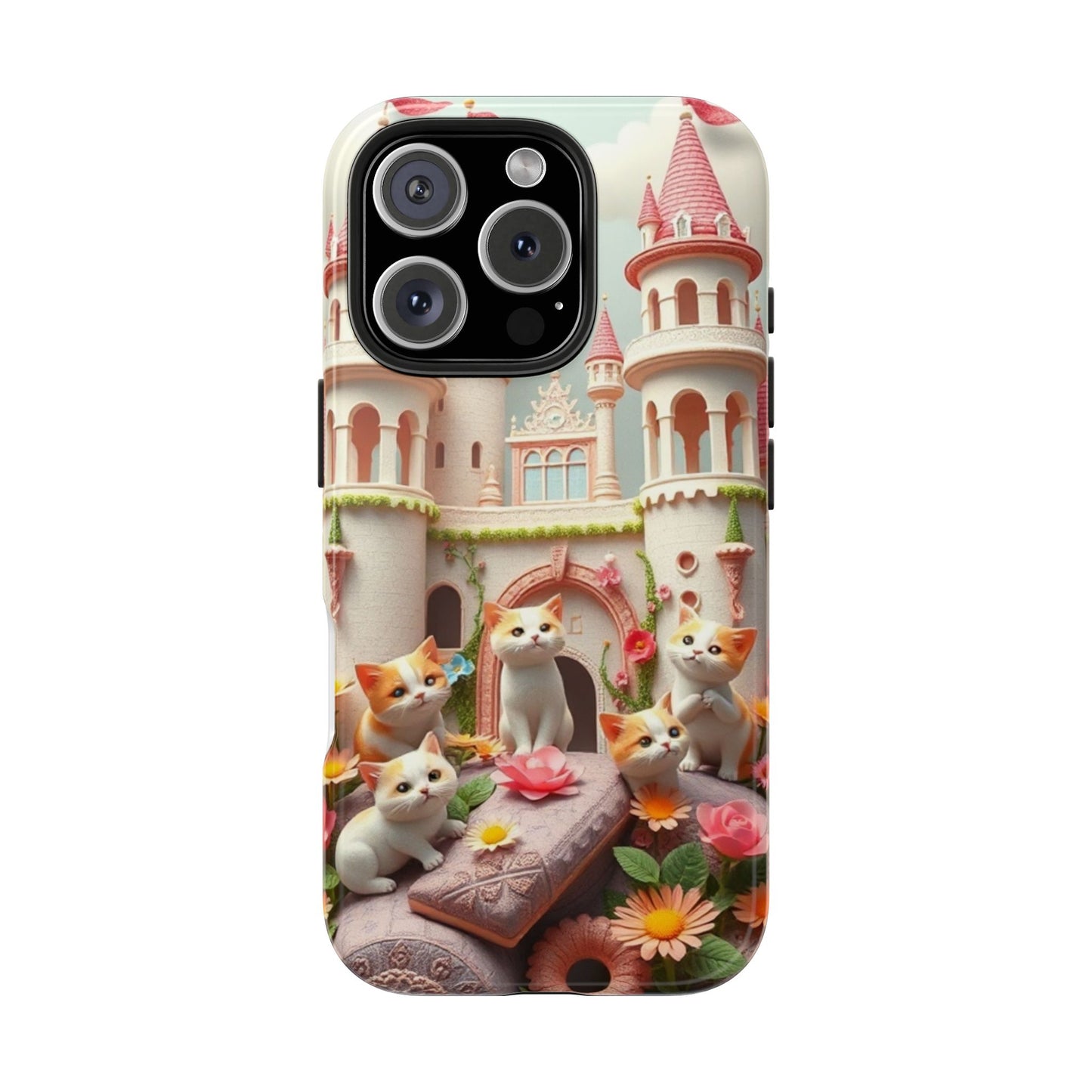 Kittens-n-Flowers Impact-Resistant Phone Case