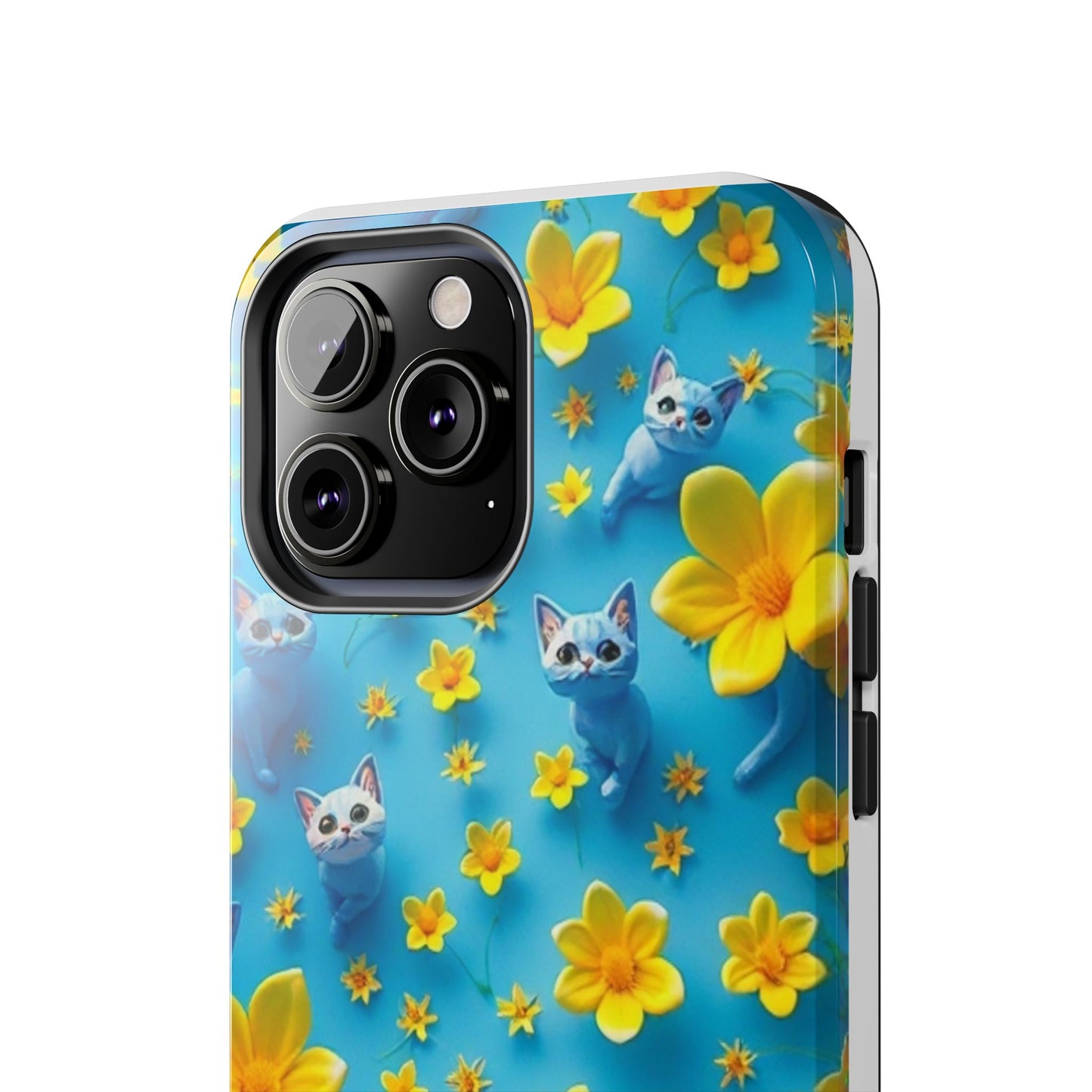 Kittens-n-Flowers Impact-Resistant Phone Case